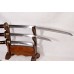 Japanese Samurai Sword Set Folded Steel Full Tang Clay Tempered Blade Dragon Tsuba Custom
